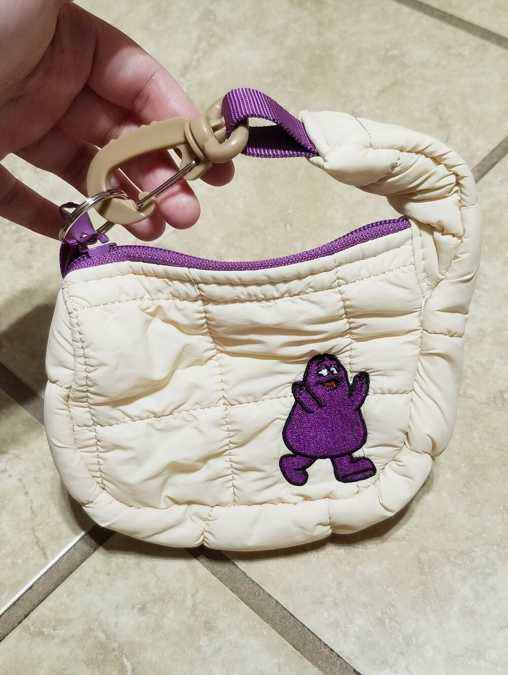 McDonald's Smilemakers Grimace Quilted Mini Coin Pouch Bag